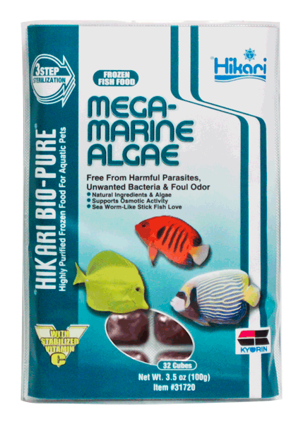 Hikari Bio-Pure Frozen Mega-Marine Algae - Revolutionary Formulation Food For All Algae Eating Marine Fish