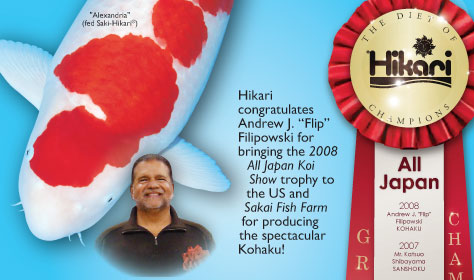 Andrew J Flip Filipowski All Japan Koi Grand Champion Saki-Hikari 2008