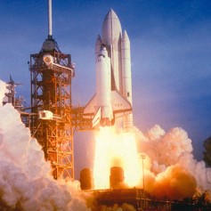 The Challenger Space Shuttle taking off from Florida The Challenger Space Shuttle taking off from Florida