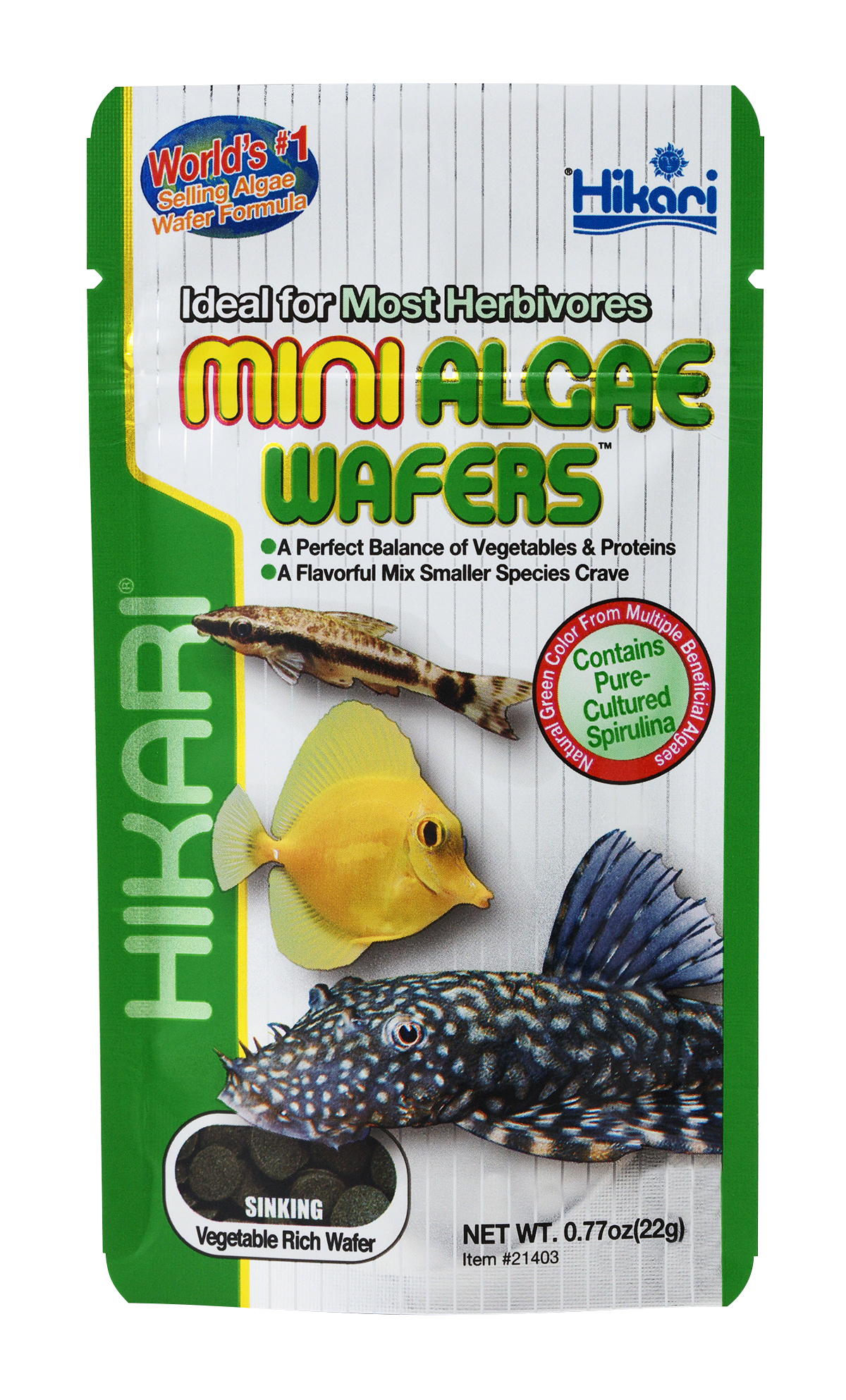 8mm Mini Spirulina Algae Sinking Wafers - Tropical Fish Food For Plecos, Shrimp & Snails (Bulk Pack)