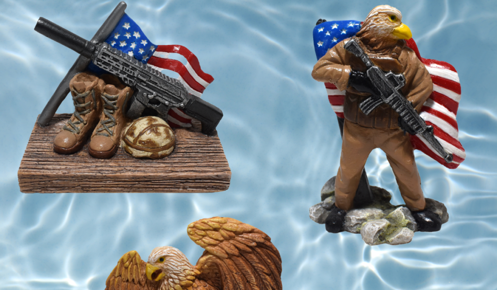 patriotic resin aquarium ornaments